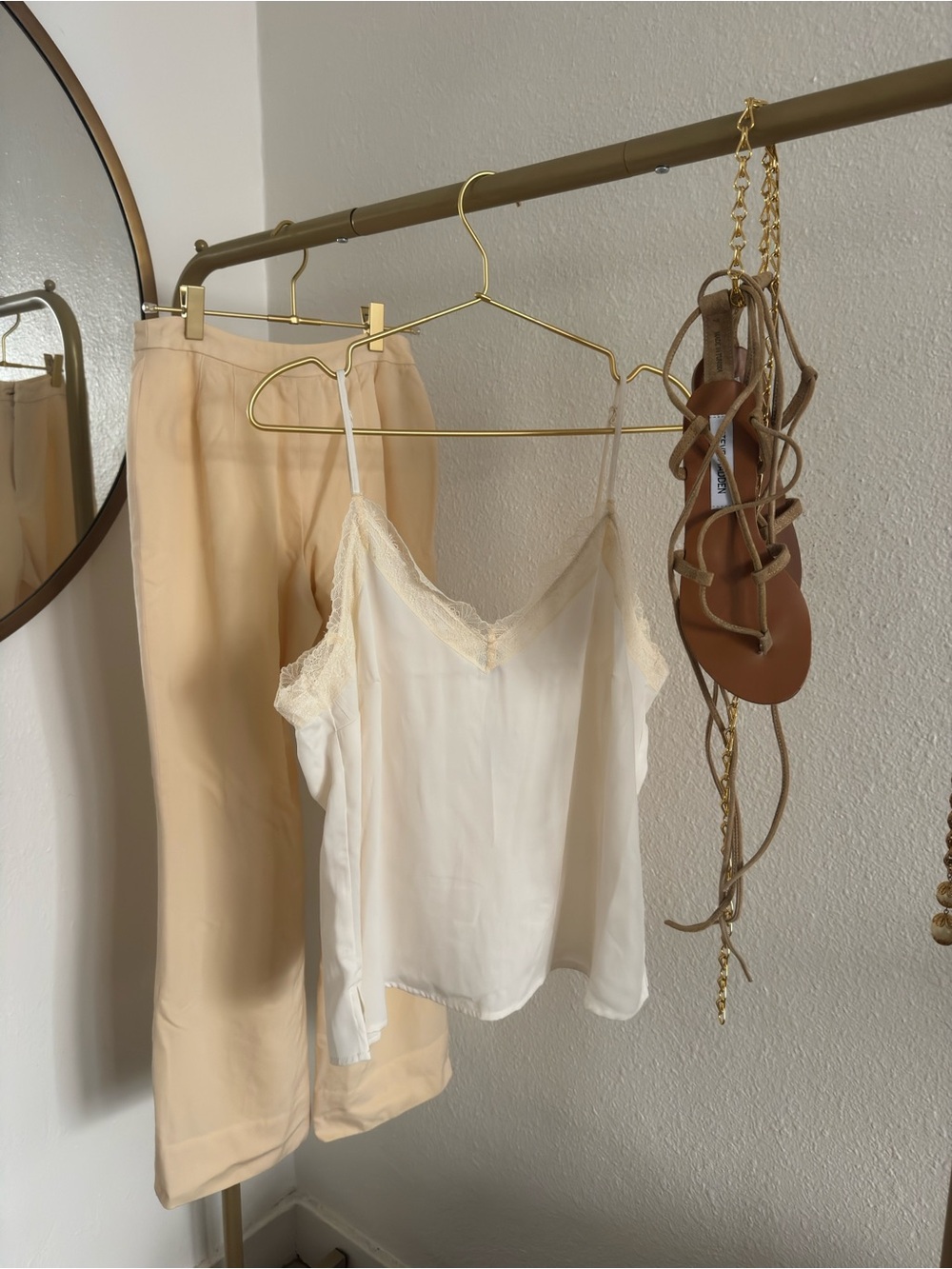 Women's Cream Straight-Leg Pants